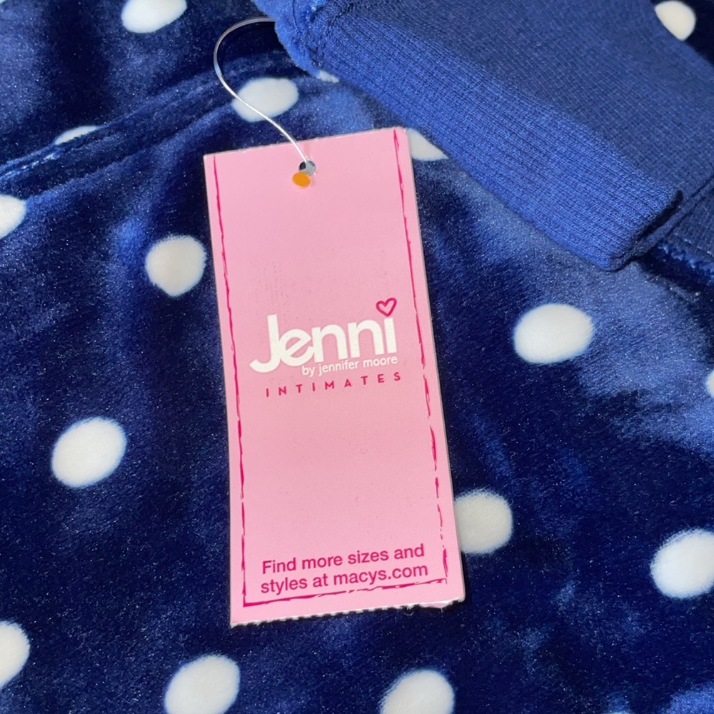 NWT JENNI Women’s size Small Polka Dot Navy Hoodie - Picture 7 of 8